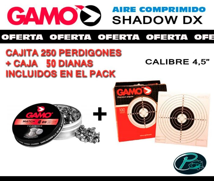 PACK GAMO SHADOW DX 4.5mm+ VISOR 3-9x40 + DIANAS - Imagen 4