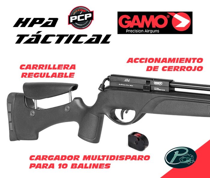 GAMO HPA TACTICAL calibre 5.5mm (PACK COMPLETO) - Imagen 2